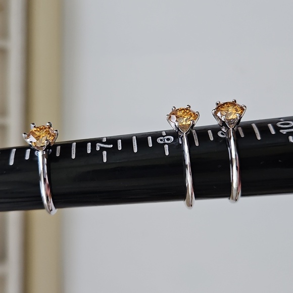 1ct Champagne Moissanite Solitaire Ring